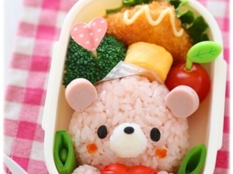 キャラ弁 桃色くまちゃん レシピ 作り方 By Mai Mai 楽天レシピ